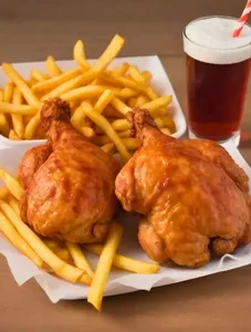 2 pc chicken ken with fries and soda