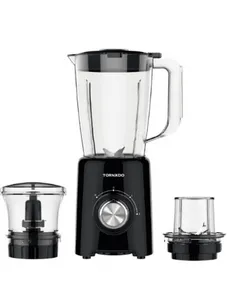 TORNADO Electric Blender 500 Watt , 1.5 Litre With 2 Mills In Black x White Color BL500/2
