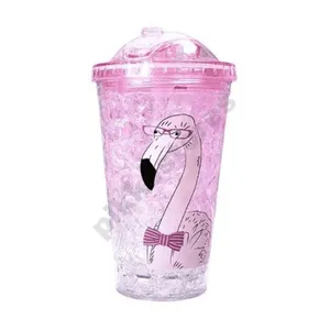 Smoothies, Juice, Water, Flamingo 0.7L Portable Ice Cup