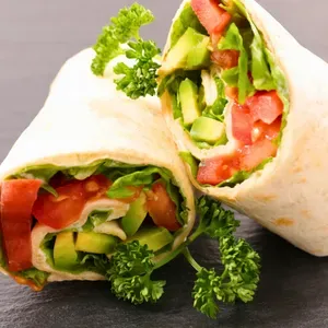 Ham Avocado Wrap+Salad