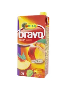 Bravo Peach & Apple Juice - 2 Lt Bx