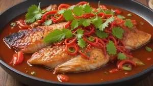 Fish Cooked with Red Chili Sauce
