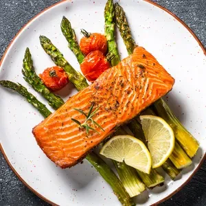 Baked fish salad