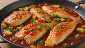 Fish Cooked with Sweet Sour Sauce