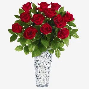 Red Roses in a Glass Vase