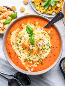 Cream Of Tomato Soup With Sweet Corn