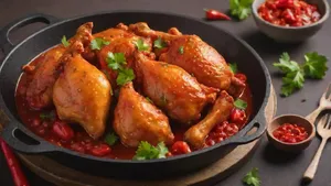Chicken Cooked with Red Chili Sauce