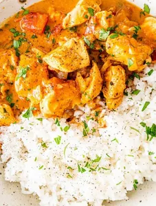 Green Curry Chicken served with rice