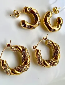 Twisted Cubic Zirconia Earrings
