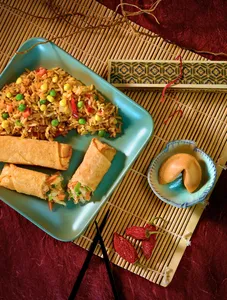 Rice Paper Spring Rolls with Peanut Sauce