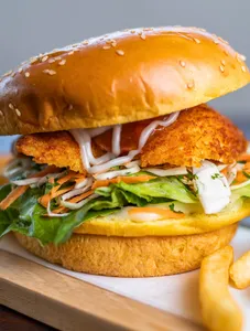 Cheese And Fried Eggs Burger
