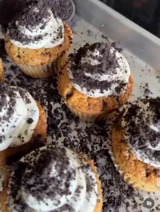 Oreo cupcakes with oreo vanilla buttercream
